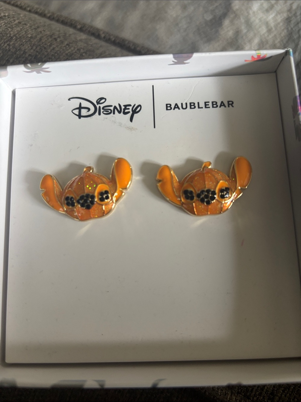 BaubleBar Disney Orange Stitch Pumpkin Stud Earrings
